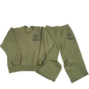 Vintage USMC Sweatpants Men S Green PT Joggers Sweatshirt Marine Corps Y2K